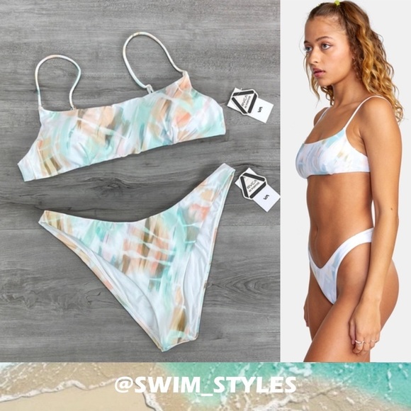 ☀️RVCA☀️DYE DREAM BRALETTE DYE DREAM MEDIUM FRENCH BIKINI SET - Picture 1 of 12